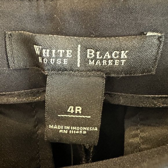 NEW White House Black Market Side Stripe Taper ankle Pants Black White Size 4 - Picture 5 of 7
